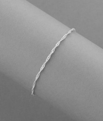 Sterling Silver Singapore Chain Ankle Bracelet