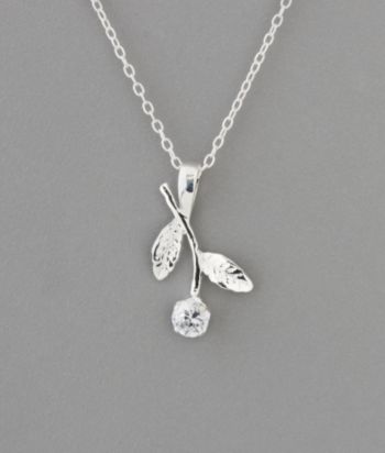 Sterling Silver Cubic Zirconia Rose Pendant