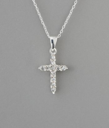 Sterling Silver Crystal Cross Pendant