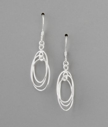 Sterling Silver Triple Oval Hoop Orbital Earrings