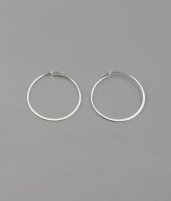 Sterling Silver Flat Hoop Earrings