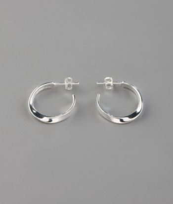 Sterling Silver Twist Half Hoop Earrings