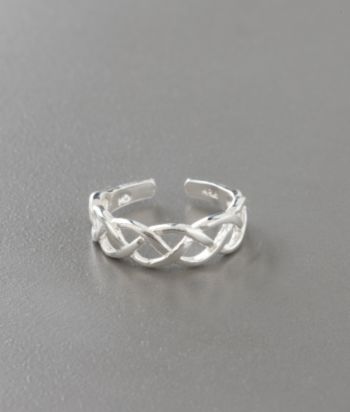 Sterling Silver Polished Woven Toe Ring