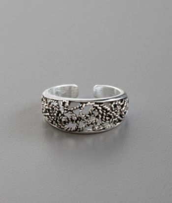 Sterling Silver Etched Swirl Toe Ring