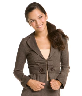 A. Byer Juniors' Herringbone Jacket - Brown
