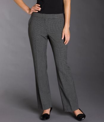 Rafaella® Petites' Houndstooth Extend-tab Pants - Black Combo