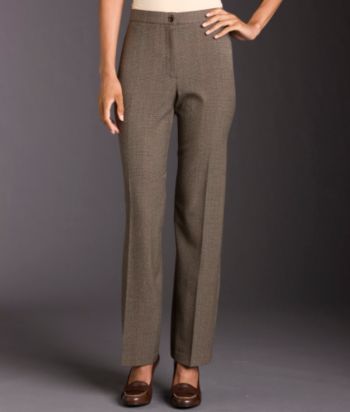 Briggs® Petites' The Slimming Solution™ Plaid Menswear Tummy Pants - Brown