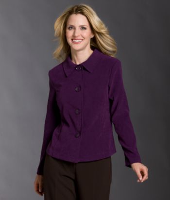 Notations® Petites' Single-breasted Faux-suede Jacket