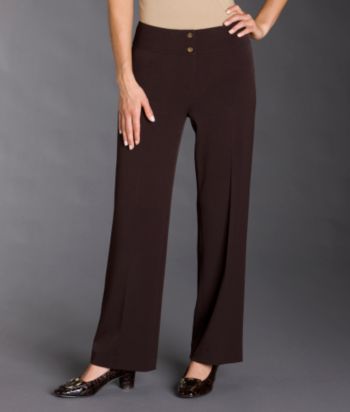 Evan-Picone® Petites' Tropical Twill Pants - Coffee