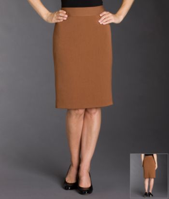 Evan-Picone® Petites' Tropical Twill Pencil Skirt - Amber