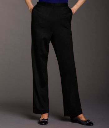 Alfred Dunner® Petites' Solid Flatter Front Pull-on Pants - Black