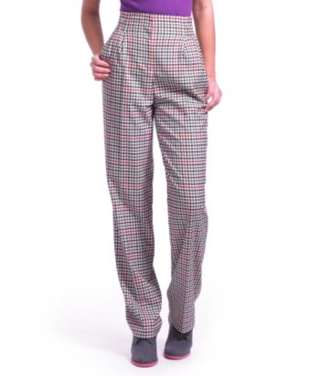 Liz Claiborne New York District Check Jackie Straight-leg Pants - Navy Multi