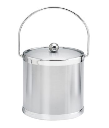 Kraftware™ Brushed Chrome 3-qt. Ice Bucket with Bale Handle