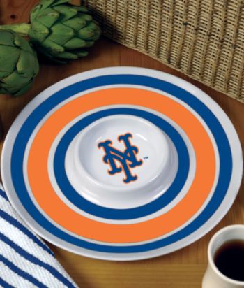Memory Company Round Chip & Dip Platter - New York Mets