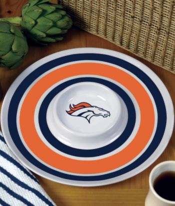 Memory Company Round Chip & Dip Platter - Denver Broncos