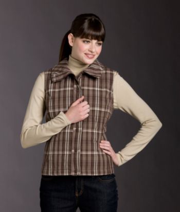 Bandolino Blu Plaid Quilted Vest