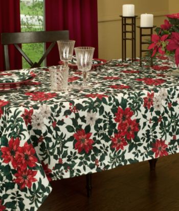 Poinsettia Trellis Table Linens by LivingQuarters