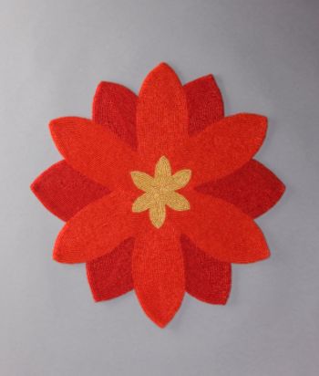 Poinsettia Beaded Charger by LivingQuarters
