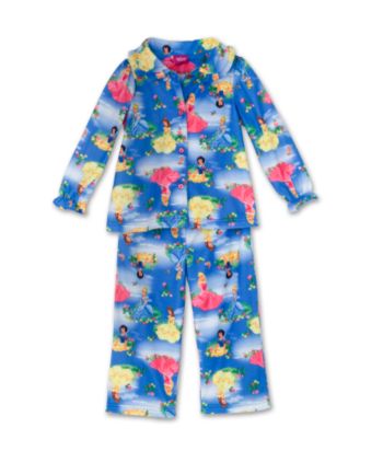 Disney® Girls' 2T-4T Princess Coatfront 2-Piece Pajama Set - Blue