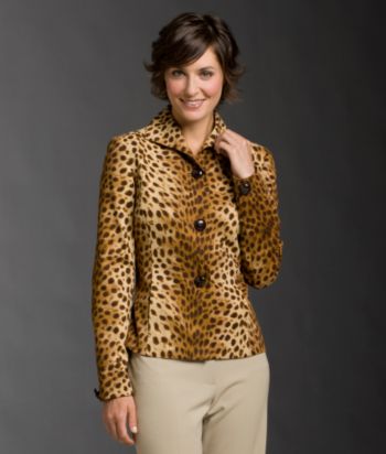 Jones New York Signature® Animal-print Princess Jacket - Acorn Combo