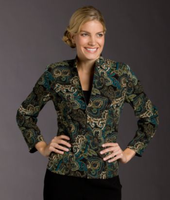 Notations® Petites' Zip-front Printed Jacket - Vermont