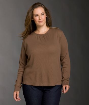 Columbia Plus Size Magnolia Trail Thermal Top - Cocoa