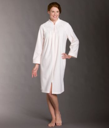 Miss Elaine® Short Brush Back Terry Robe - Peach