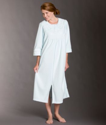 Miss Elaine® Long Brush Back Terry Robe - Turquoise