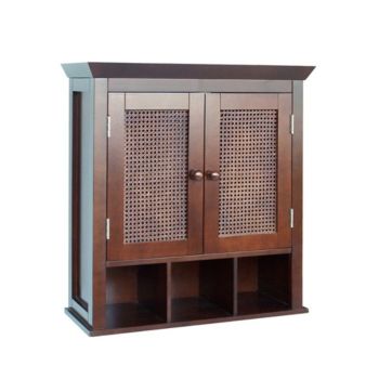 Elegant Home Fashions® Cane 2-Door Wall Cabinet with Cubbies