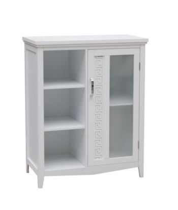 Elite Home Fashions Greek Key Floor Cabinet with Cubbies