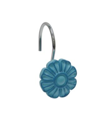 Elite Home Fashions Flower Shower Curtain Hooks - Blue