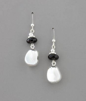 Studio Works Swirl Bead Drop Earrings - Black/Silver/Clear