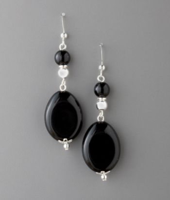 Studio Works Bead Drop Earrings - Black/Silver/Clear