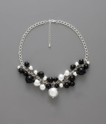 Studio Works Drop Chain Necklace - Black/Silver