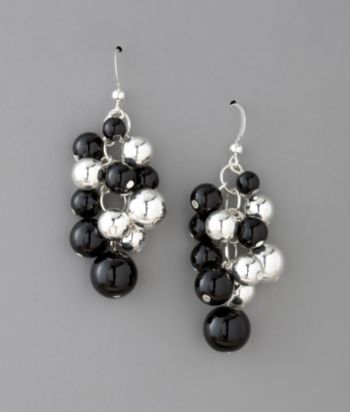 Studio Works Cluster Earrings - Black/Silver