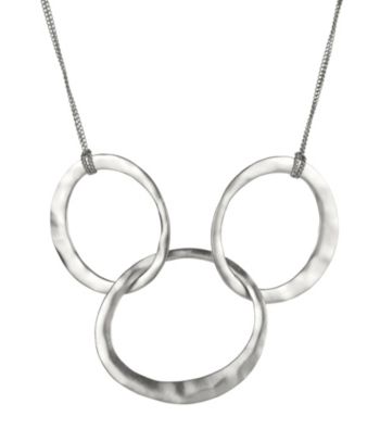 Kenneth Cole® Triple Interlocked Circle Necklace - Silvertone