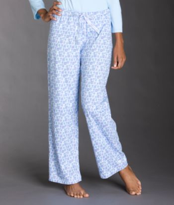 Karen Neuburger® Drawstring Knit Pants - Purple Ditsy