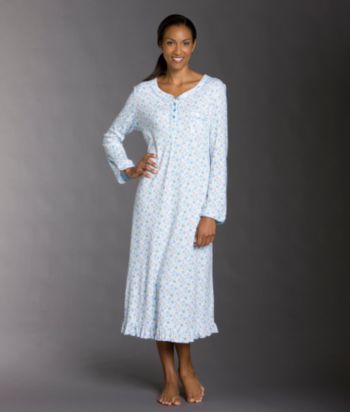 Karen Neuburger® Long Sleeve Gown - Blue Snowflake Ditsy