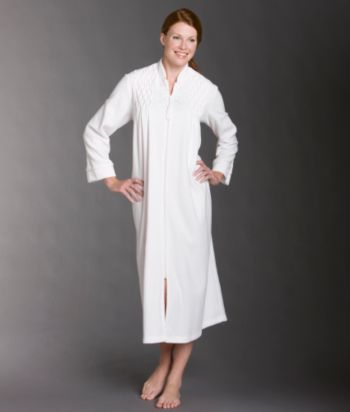 Miss Elaine® Long Brush Back Zipfront Terry Robe