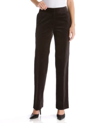 Liz Claiborne New York Petites' Jackie Straight-leg Corduroy Pants - Black