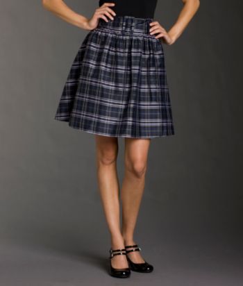 Kensie® Plaid Shantung Skirt - Dark Ink Multi