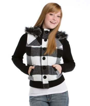 Sweater Project Juniors' Buffalo Plaid Jacket