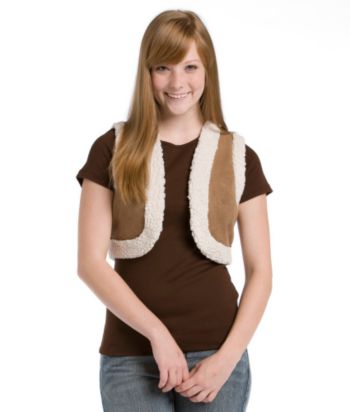 Sweater Project Juniors' Sherpa Trim Sweater Back Vest