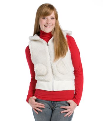 Sweater Project Juniors' Sherpa Vest - Snow White
