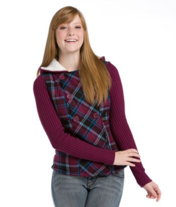 Liv Juniors' Plaid Sherpa Trim Jacket
