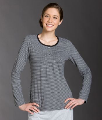 Nautica® Long Sleeve Stripe Henley - Black Stripe