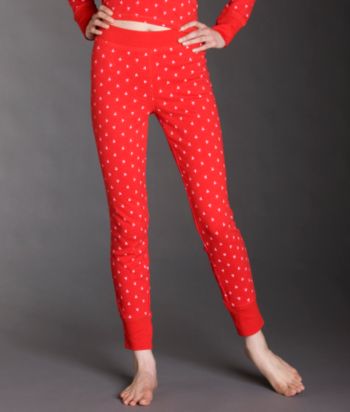 Relativity Waffle Ski Pants - Red Mini Heart