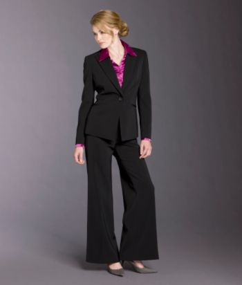Kasper® 3-pc. Tonal Striped Suit Set - Black/Pink