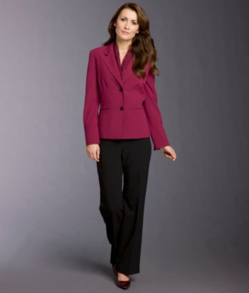 Evan-Picone® 3-pc. Suit Set - Raspberry/Black