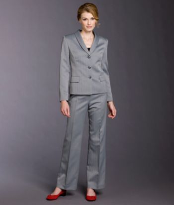 Evan-Picone® 3-pc. Pinstriped Suit Set - Red/Gray